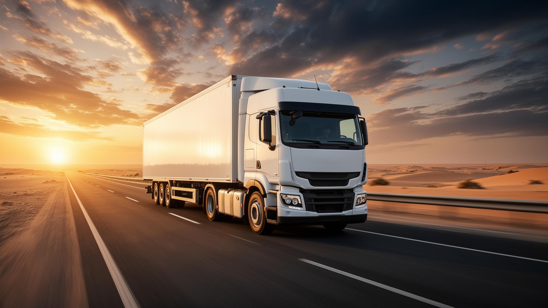 Mazahar Transport cargo truck on Dubai highway